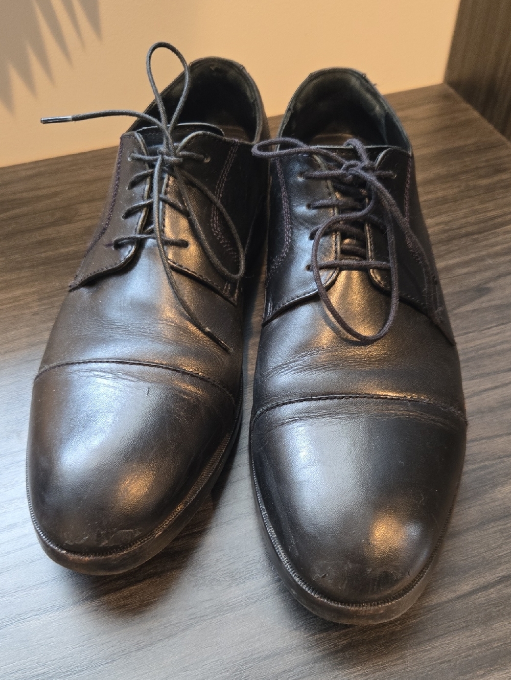 Cole Haan Classic Black Men's Cap-Toe Lace-Up Dress Shoes